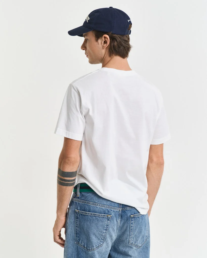 Gant miesten t-paita K Reg Archive Shield EMB SS T-Shirt, valkoinen - Image 7