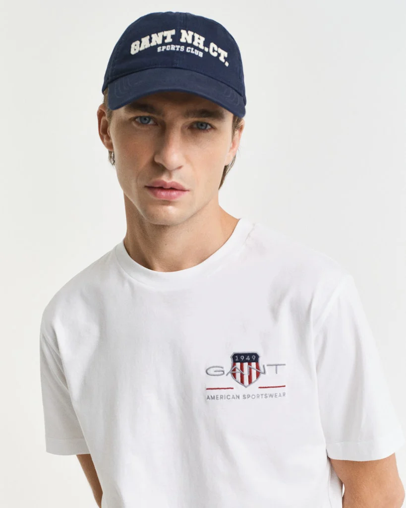 Gant miesten t-paita K Reg Archive Shield EMB SS T-Shirt, valkoinen - Image 8