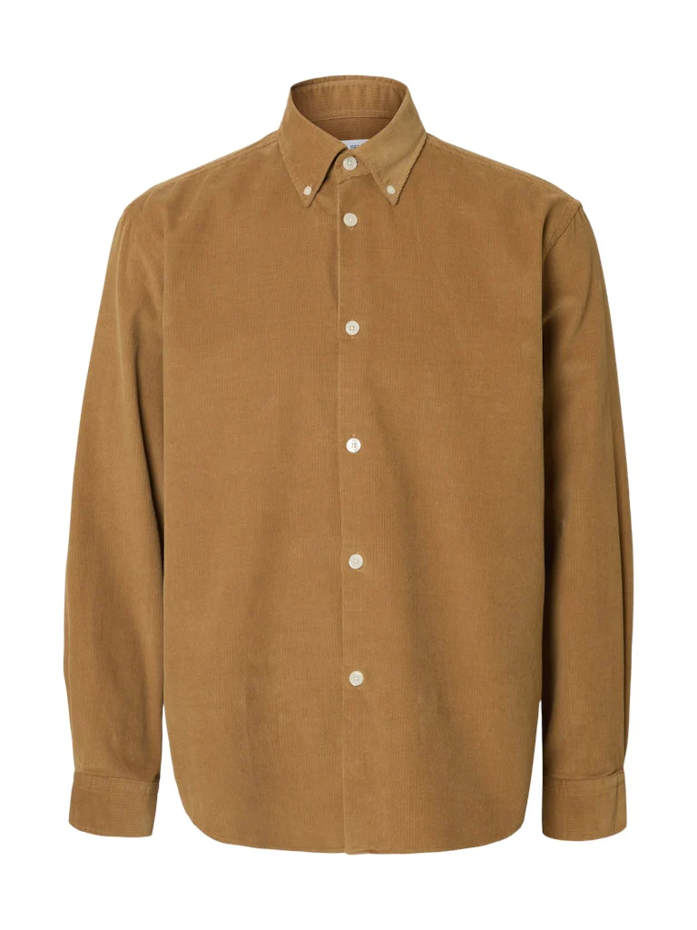 Selected Miesten Kauluspaita K REG DANNI CORD BD LS SHIRT Kelp - Image 3