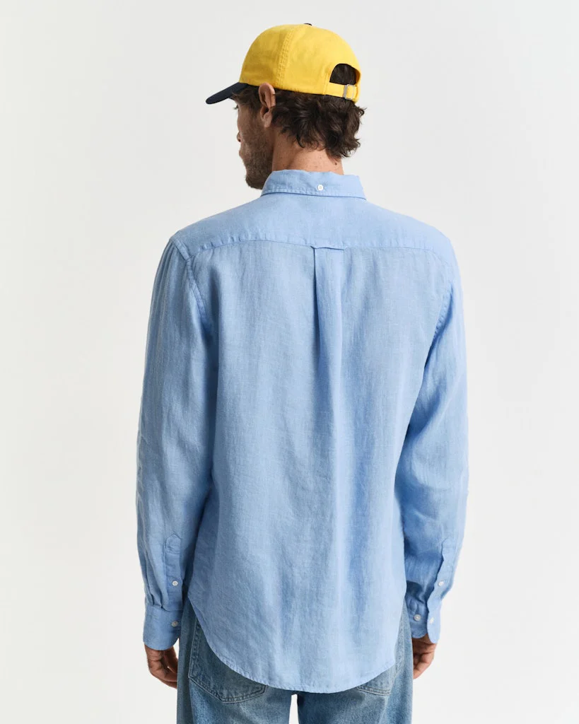 Gant miesten kauluspaita K Reg Garment Dyed Linen Shirt, vaaleansininen - Image 3