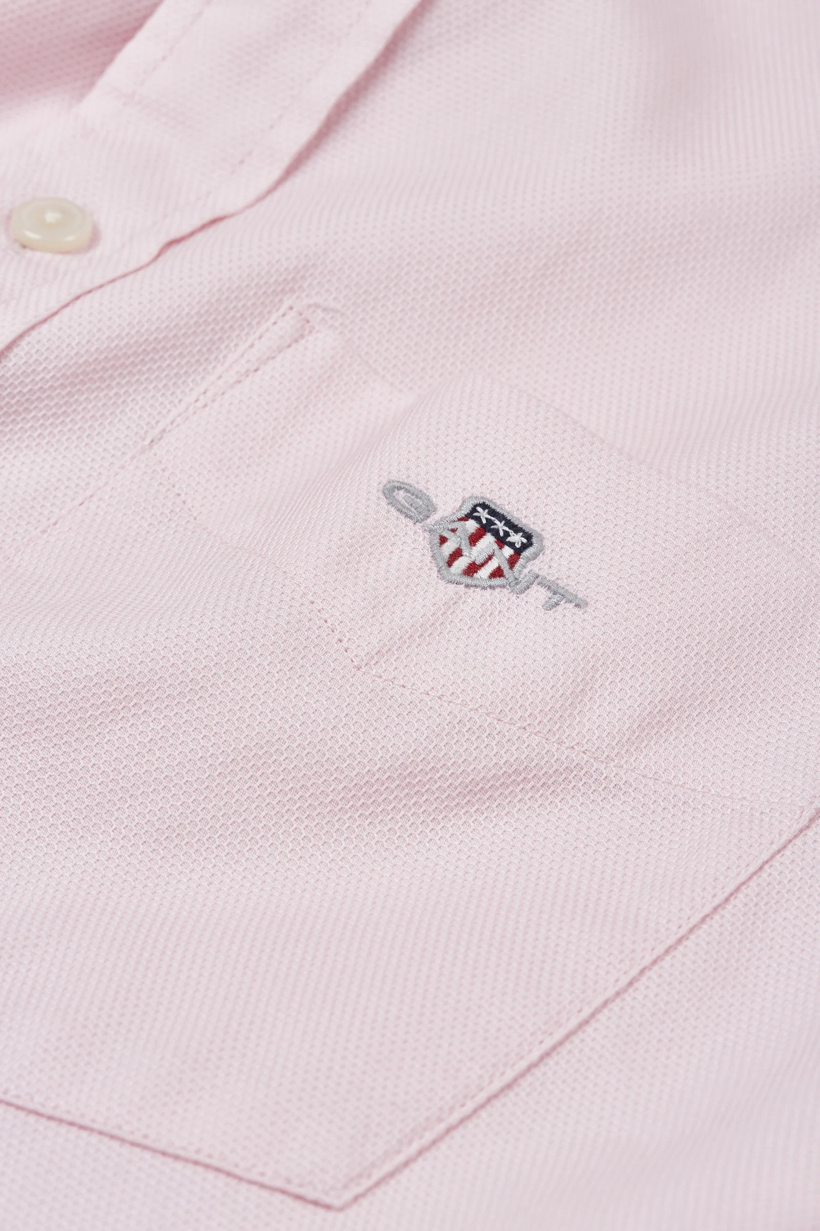 Gant miesten kauluspaita Reg Honey Comb Texture Shirt, vaaleanpunainen - Image 3