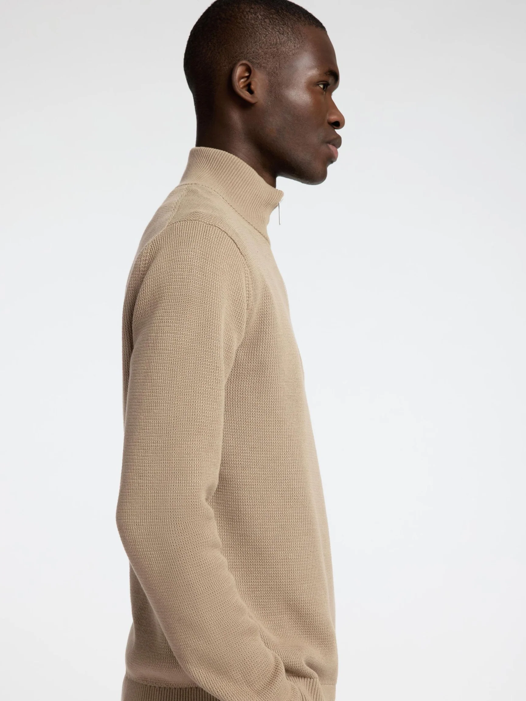 Selected Miesten Neulepusero DANE LS KNIT STRUCTURE HALF ZIP, Kelp - Image 6