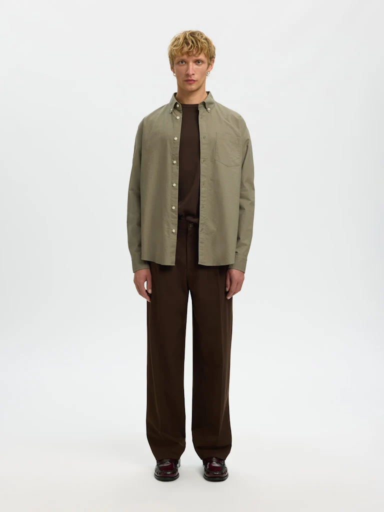 Selected kauluspaita K SLMREGCOLE RICK-OX SHIRT LS, vetiver - Image 5
