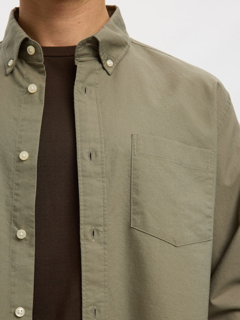Selected kauluspaita K SLMREGCOLE RICK-OX SHIRT LS, vetiver - Image 6