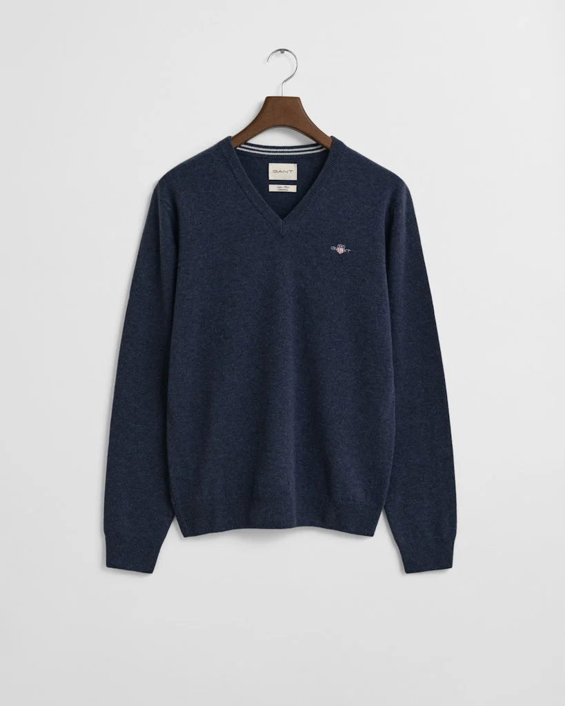 Gant miesten neulepsuero, K SUPERFINE LAMBSWOOL C-NECK SININEN, INDIGO - Image 2