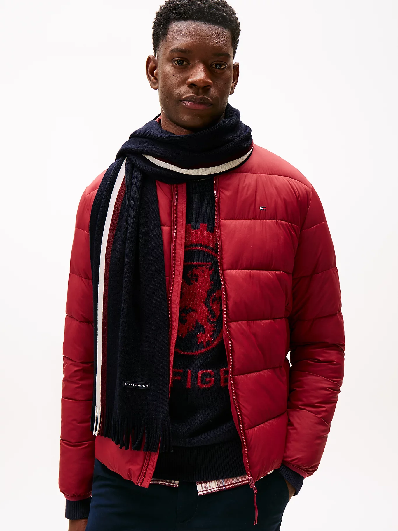 Tommy Hilfiger huivi K TH RWB RACHELLE SCARF, tummansininen