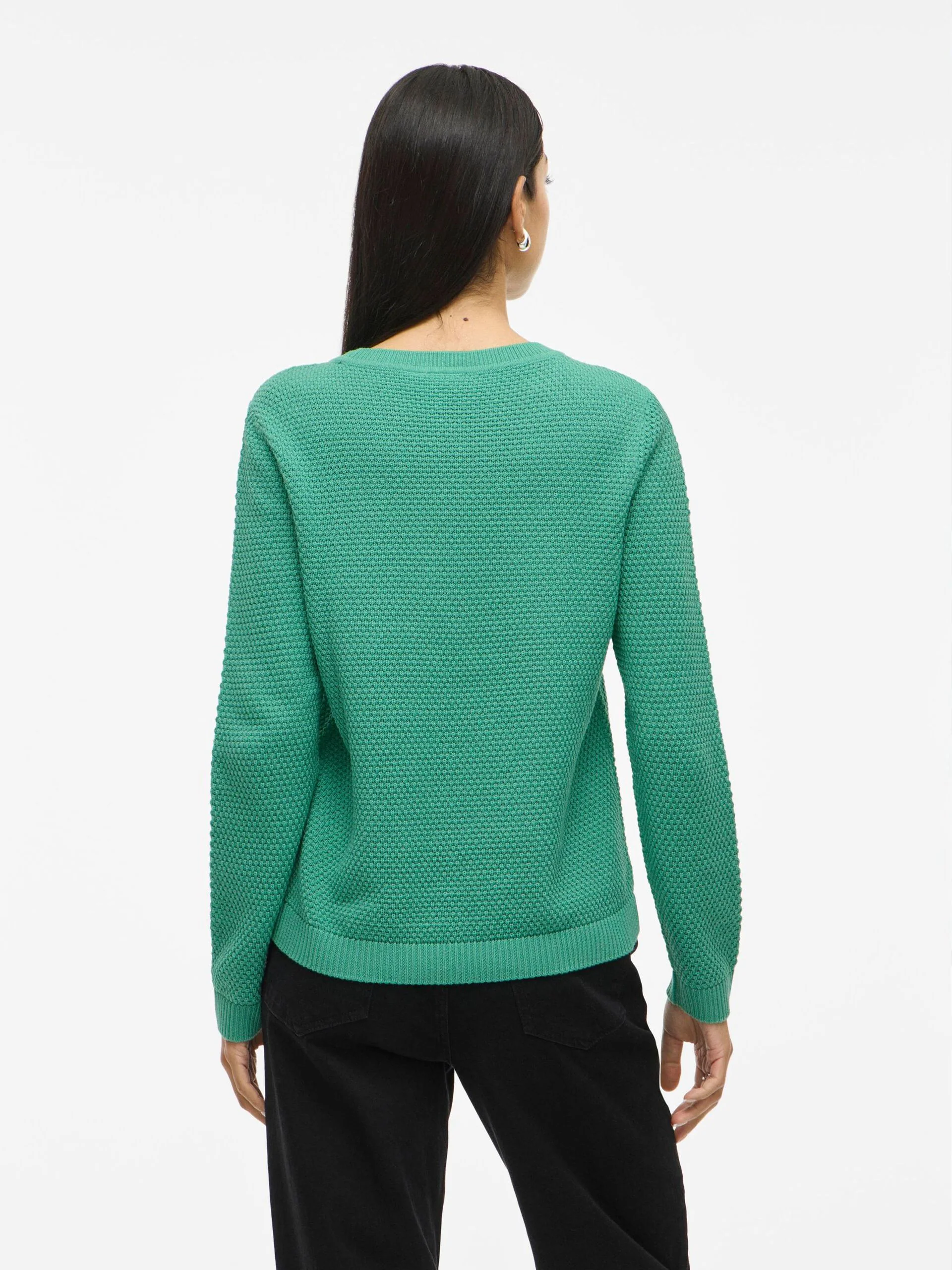 Vila neule K-VIDALO O-NECK L/S KNIT TOP- NOOS, Winter Green - Image 4