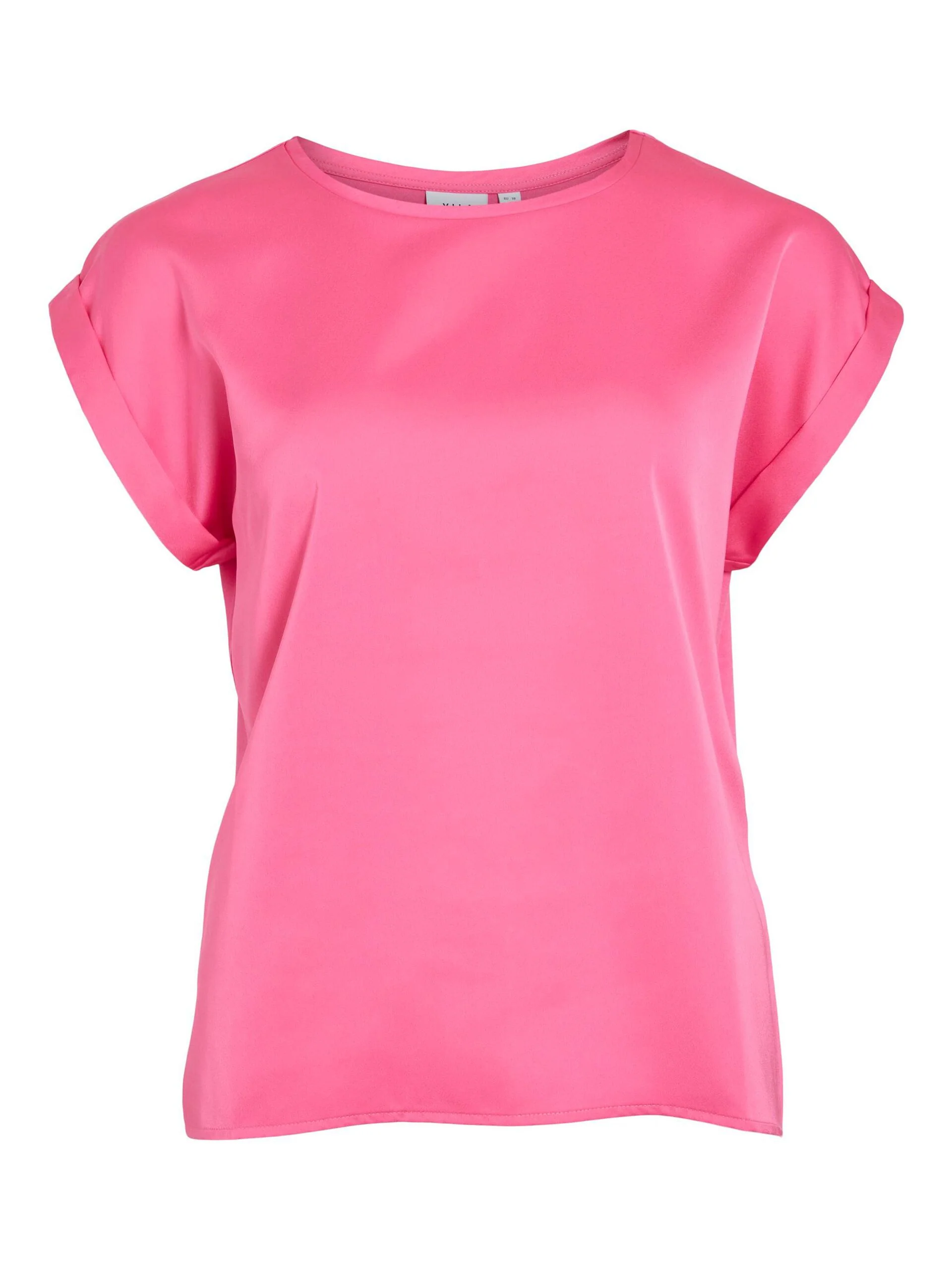 Vila naisten lyhythihainen toppi K-Viellette S/S Satin Top - NOOS, Sangria Sunset - Image 6