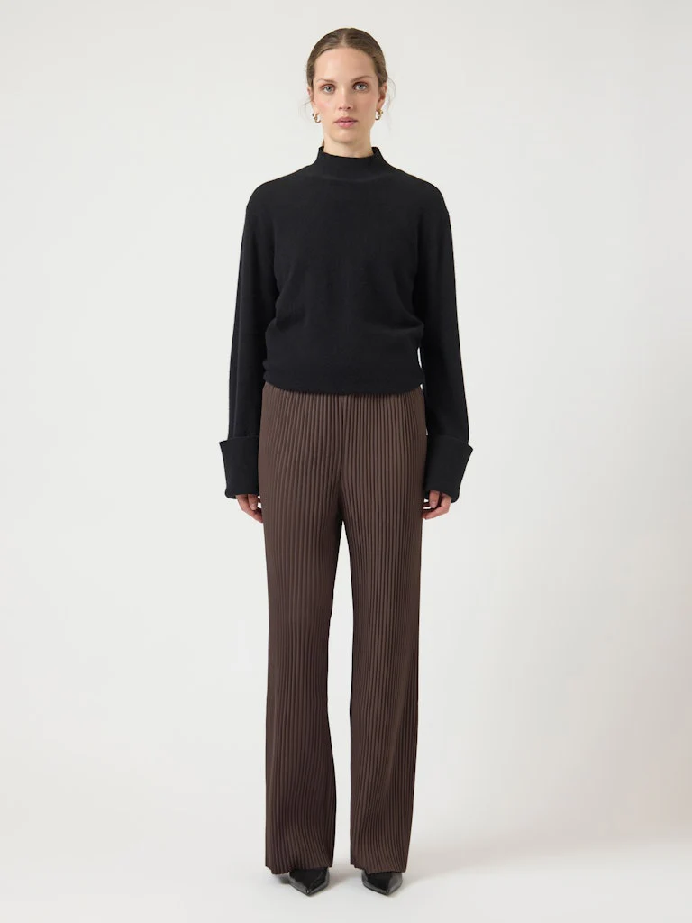 Y.A.S naisten housut K Yasalisa HW Pant S. Noos, Chocolate Brown