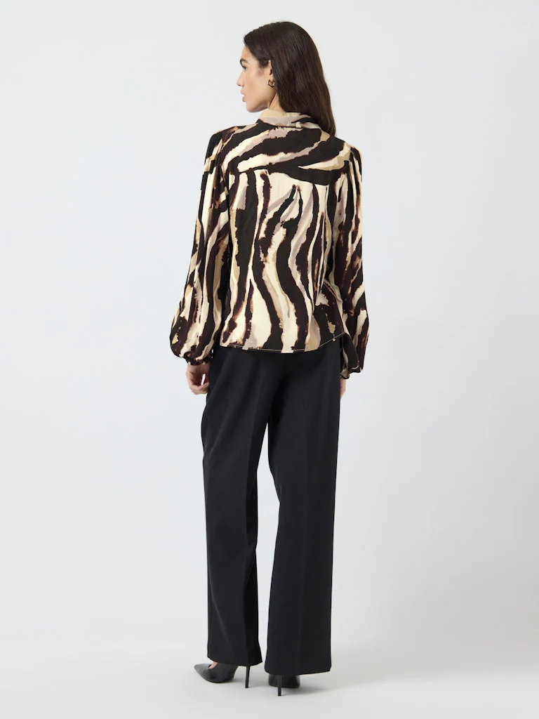 Y.A.S naisten paitapusero K Yasasina LS Shirt S. Noos, Sandshell Zebra print - Image 2