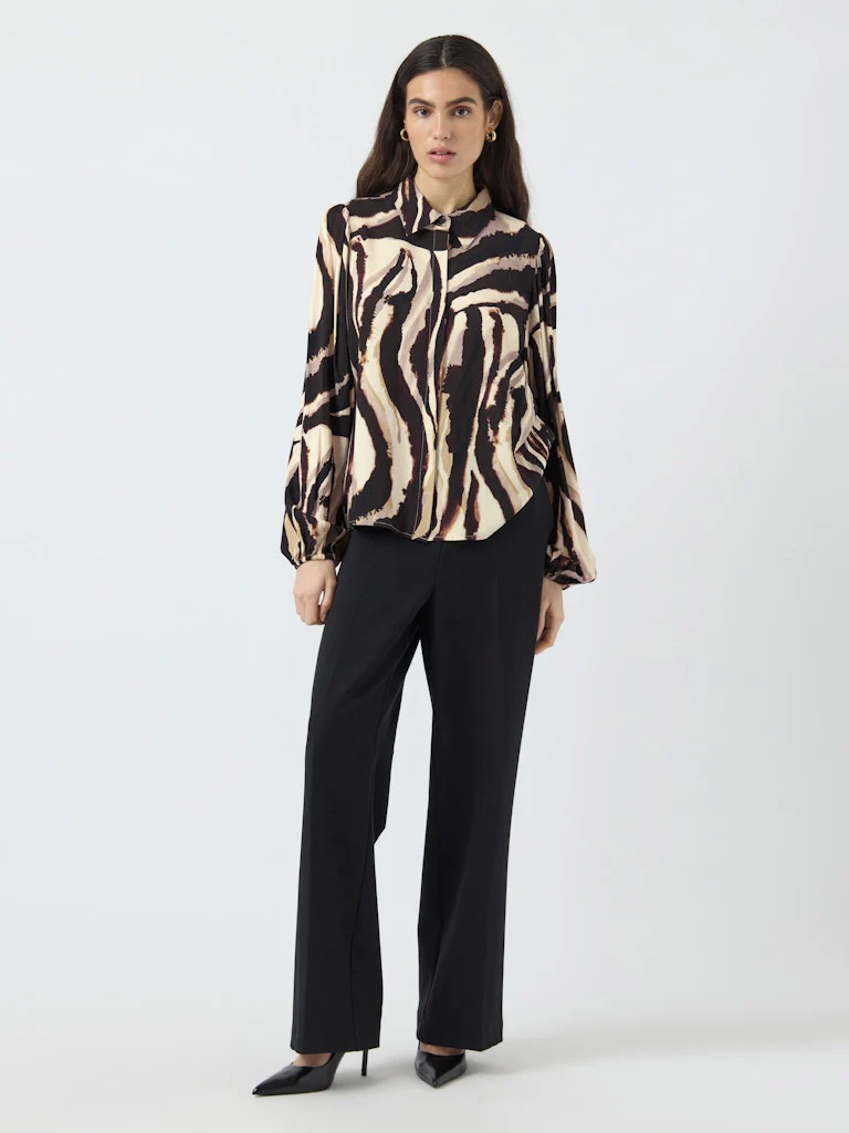 Y.A.S naisten paitapusero K Yasasina LS Shirt S. Noos, Sandshell Zebra print - Image 6