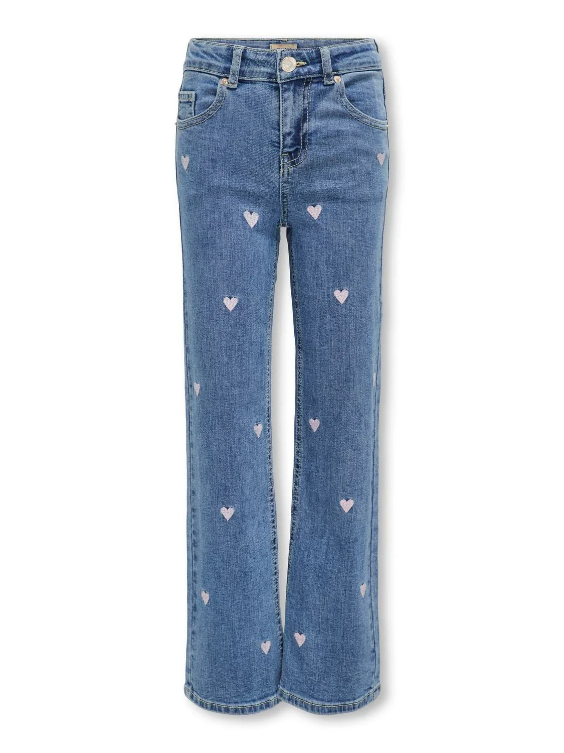 Kids Only Lasten Farkut, KOGJUICY WIDE LEG HEART JEANS Indigo - Image 2