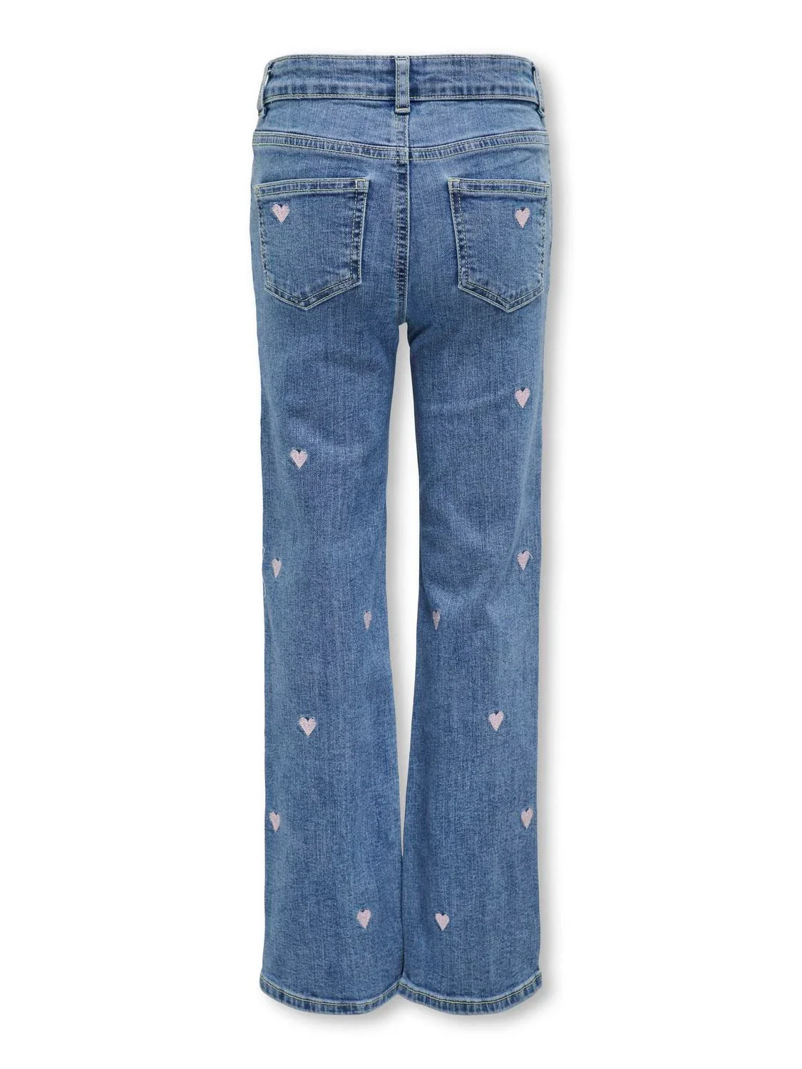 Kids Only Lasten Farkut, KOGJUICY WIDE LEG HEART JEANS Indigo - Image 3