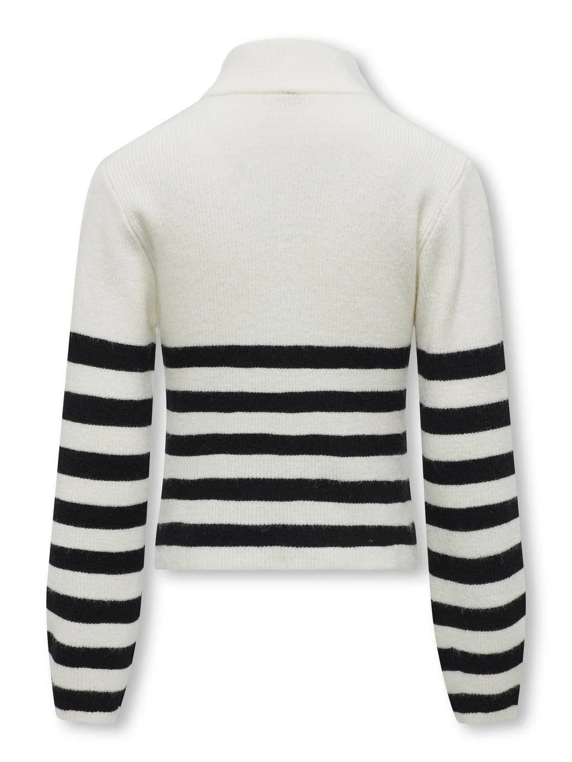 Kids Only Lasten Neulepusero, KOGFRANCA HALF ZIP LS STRIPE KNIT Mustavalkoinen - Image 3