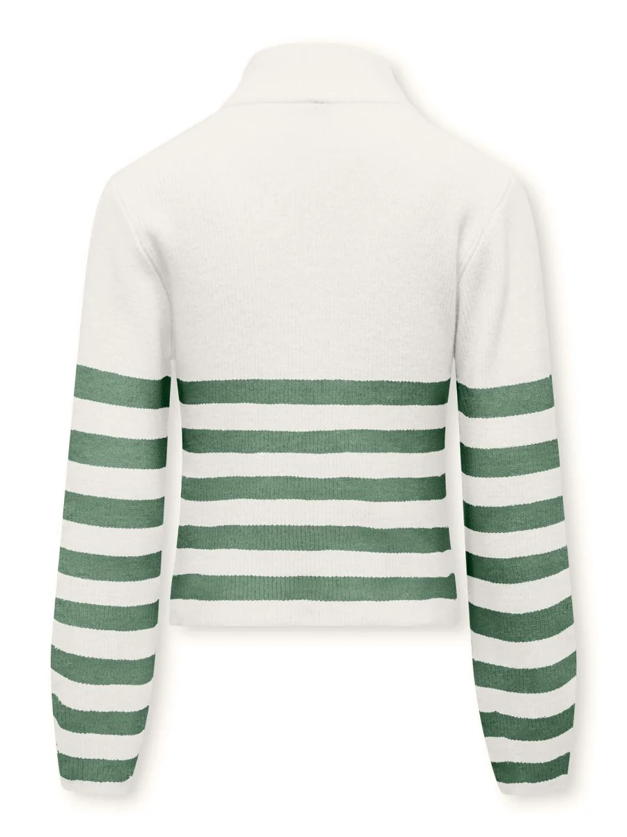 Kids Only Lasten Neulepusero, KOGFRANCA HALF ZIP LS STRIPE KNIT Mustavalkoinen - Image 4