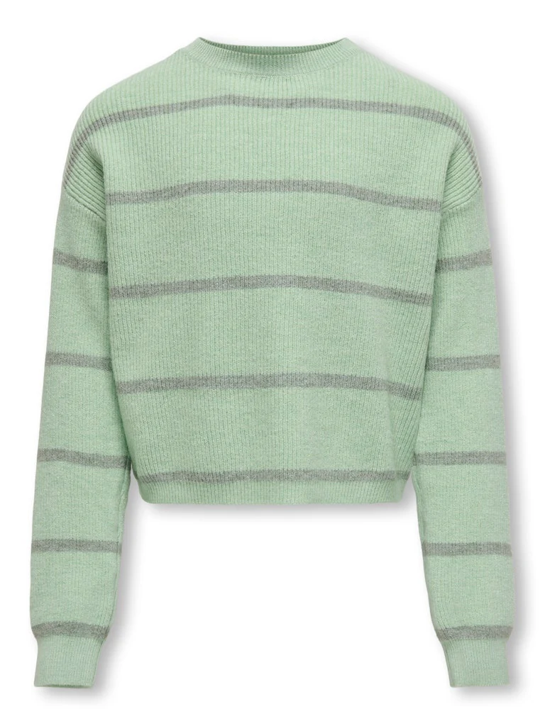 Kids Only Lasten Neulepusero, KOGFRANCA SHORT STRIPE KNIT NOOS Vaaleanvihreä