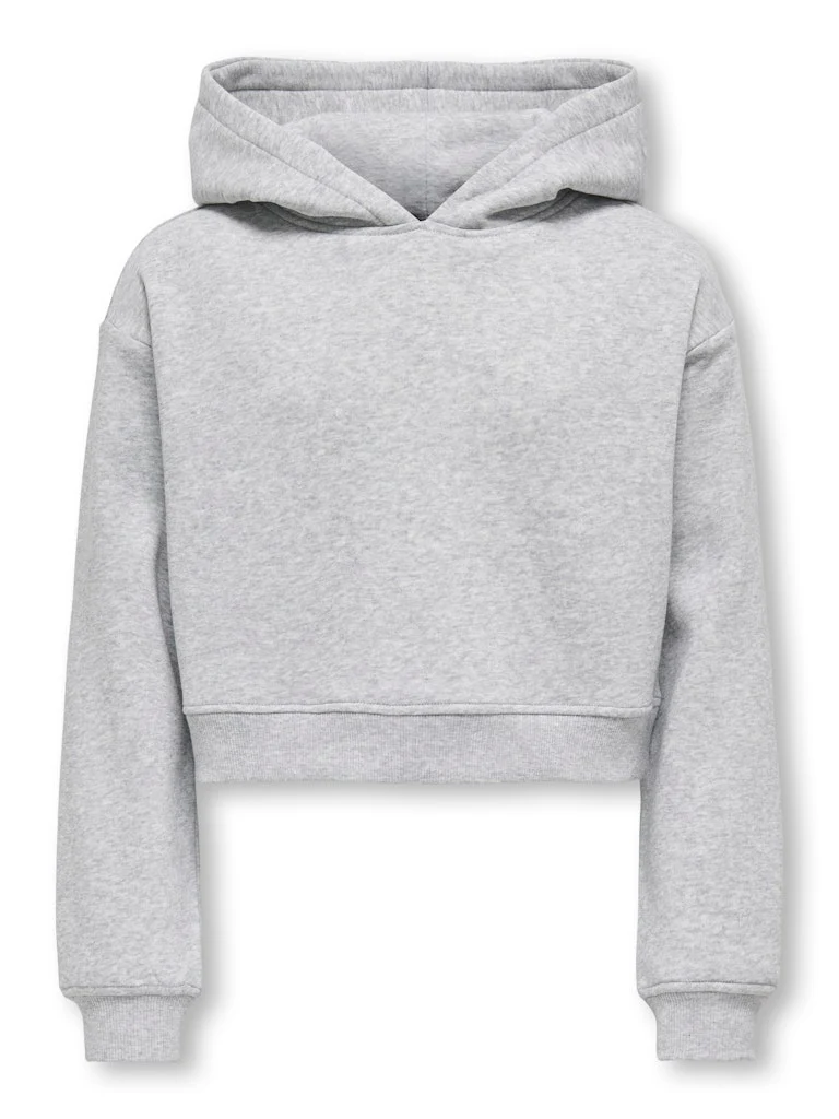 Kids Only lasten svetari, KOGSWEAT LIFE LS HOODIE SHORT  Keskiharmaa