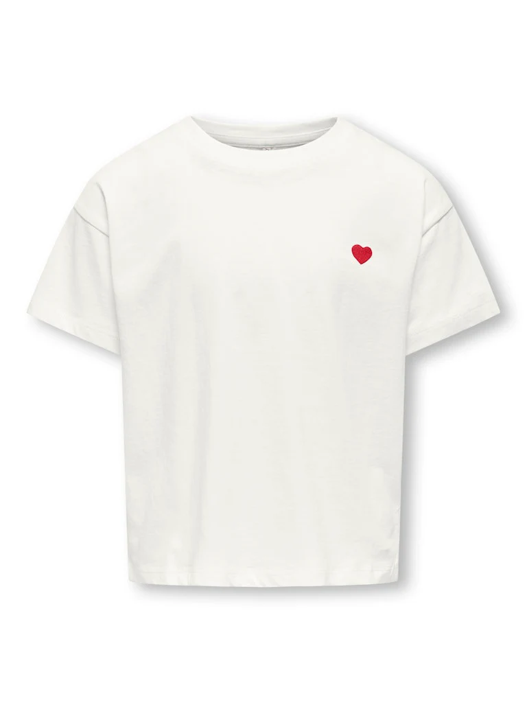 Kids Only lasten t-paita, KOGMAIKEN LIFE CROPHEART SS TOP  Valkoinen - Image 2