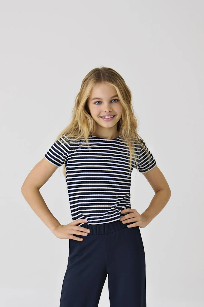 Kids Only Lasten T-paita, KOGNELLA STRIPED SS O-NECK TOP Raidallinen Sininen - Image 3
