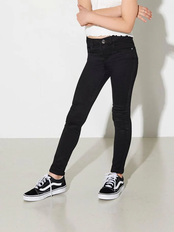 Kids Only Tyttöjen Skinny Fit Farkut, KONROYAL LIFE REG SKINNY JEANS Musta - Image 3