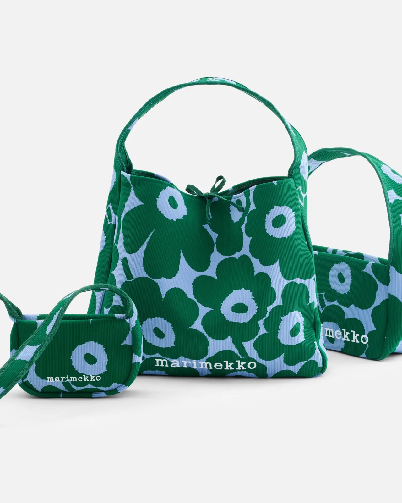 Marimekko olkalaukku Knitted Bag Large Unikko, vihreä kuosi - Image 5