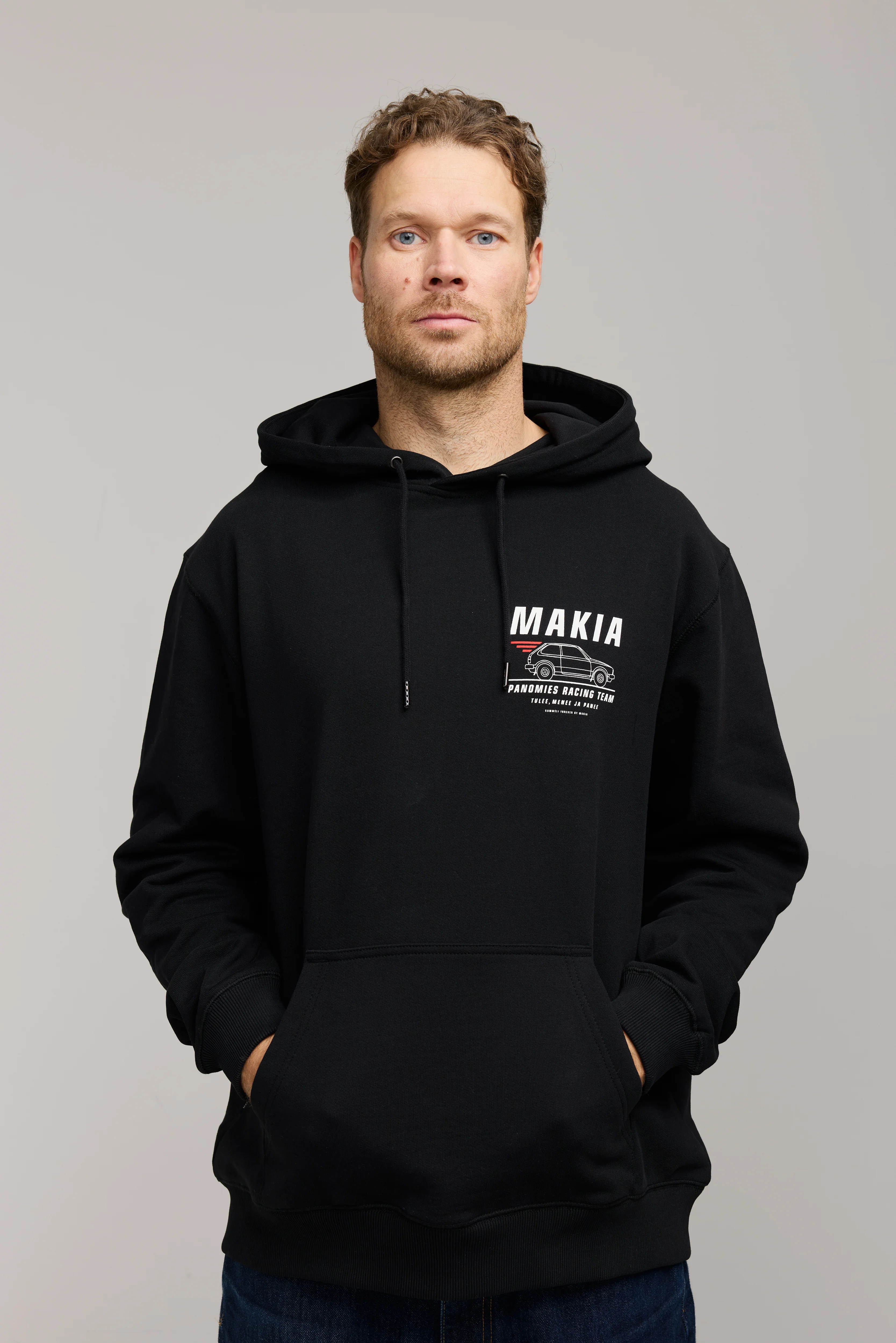 Makia Kummeli Racing Hooded Sweatshirt, musta - Image 3