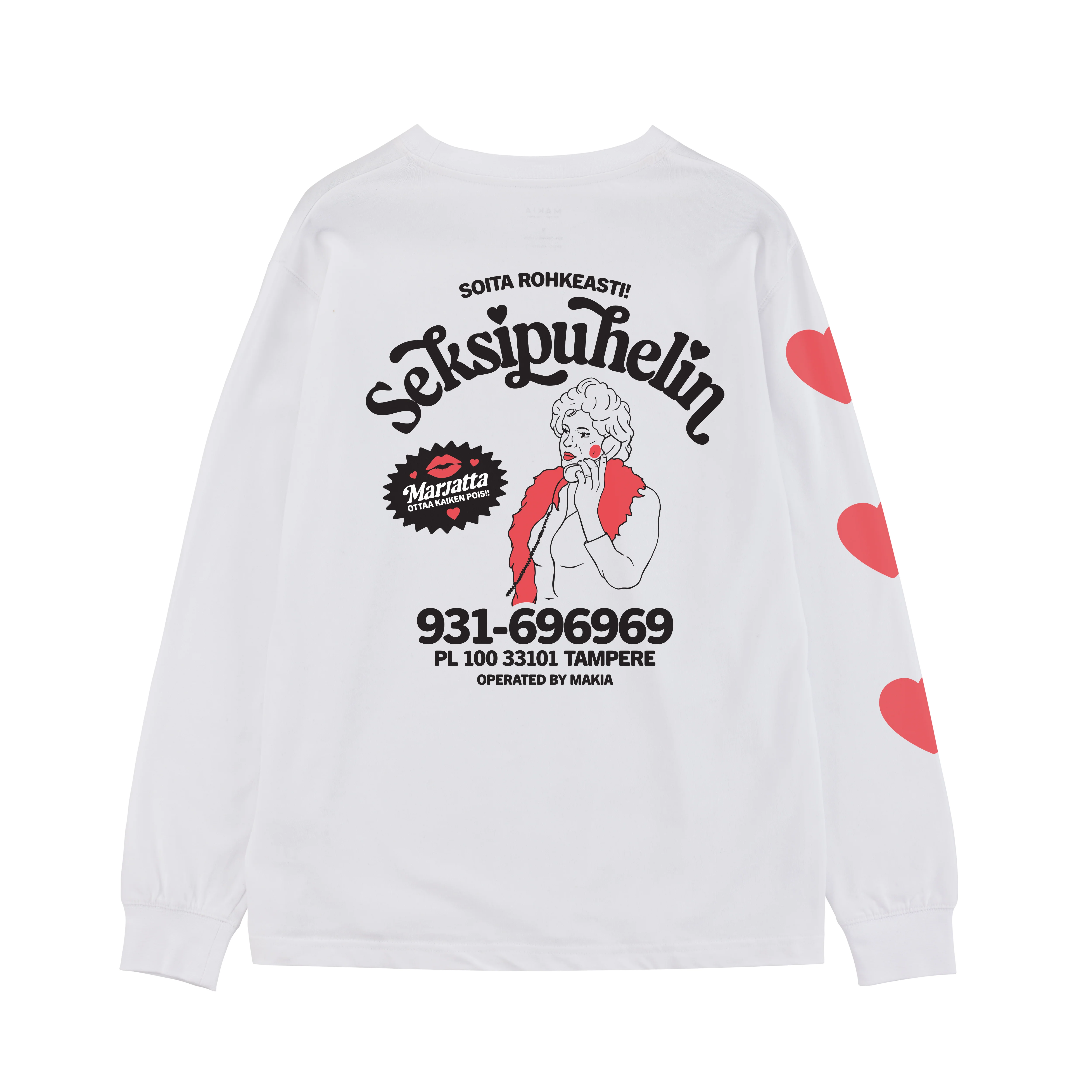 Makia Kummeli Seksipuhelin Long Sleeve, valkoinen - Image 2