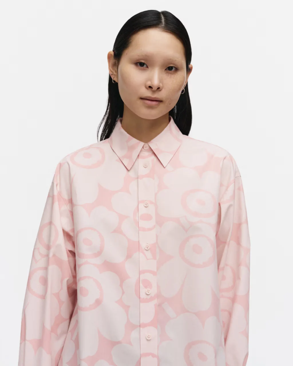 Marimekko paitamekko Kuvitelma Unikko Cotton Shirt Dress, vaaleanpunainen - Image 4