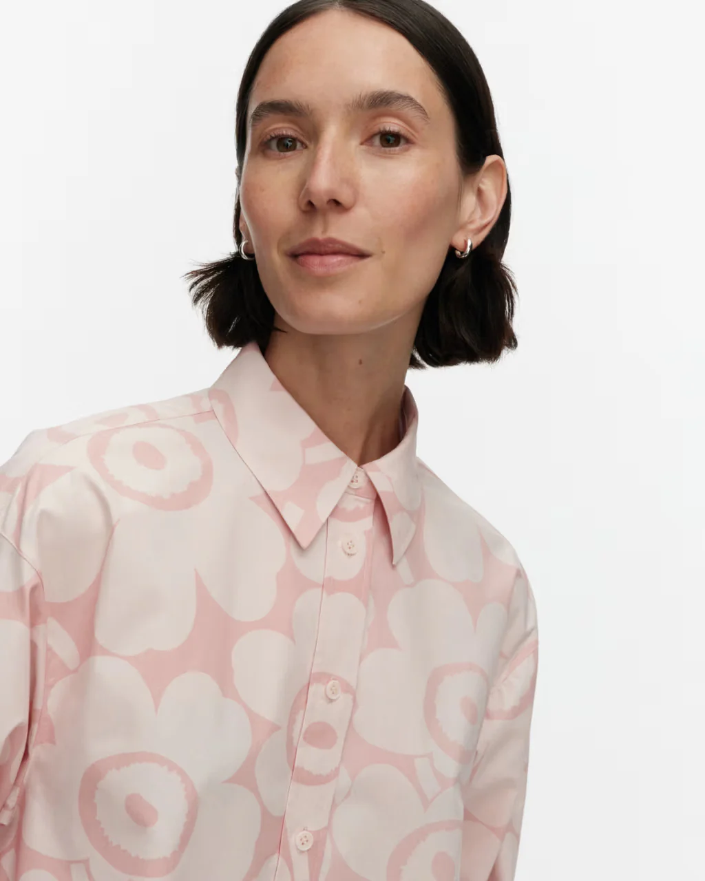 Marimekko paitamekko Kuvitelma Unikko Cotton Shirt Dress, vaaleanpunainen - Image 7