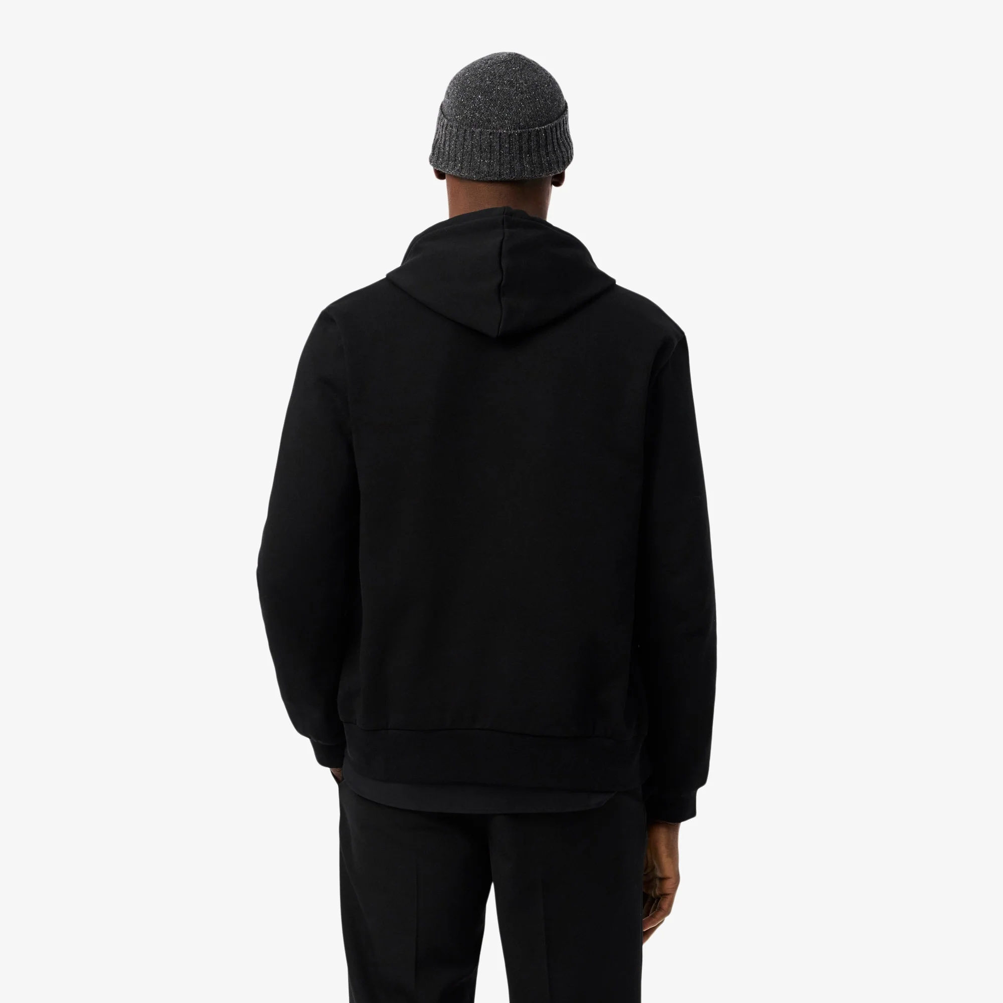 Lacoste Miesten Huppari, LACOSTE REGULAR FIT BRUSHED ZIPPERED Musta - Image 2