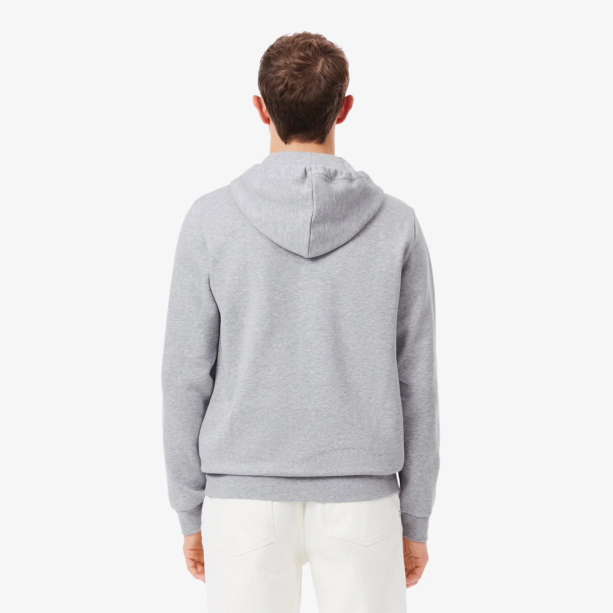 Lacoste Miesten Huppari, LACOSTE REGULAR FIT BRUSHED ZIPPERED Vaaleanharmaa Melee - Image 2
