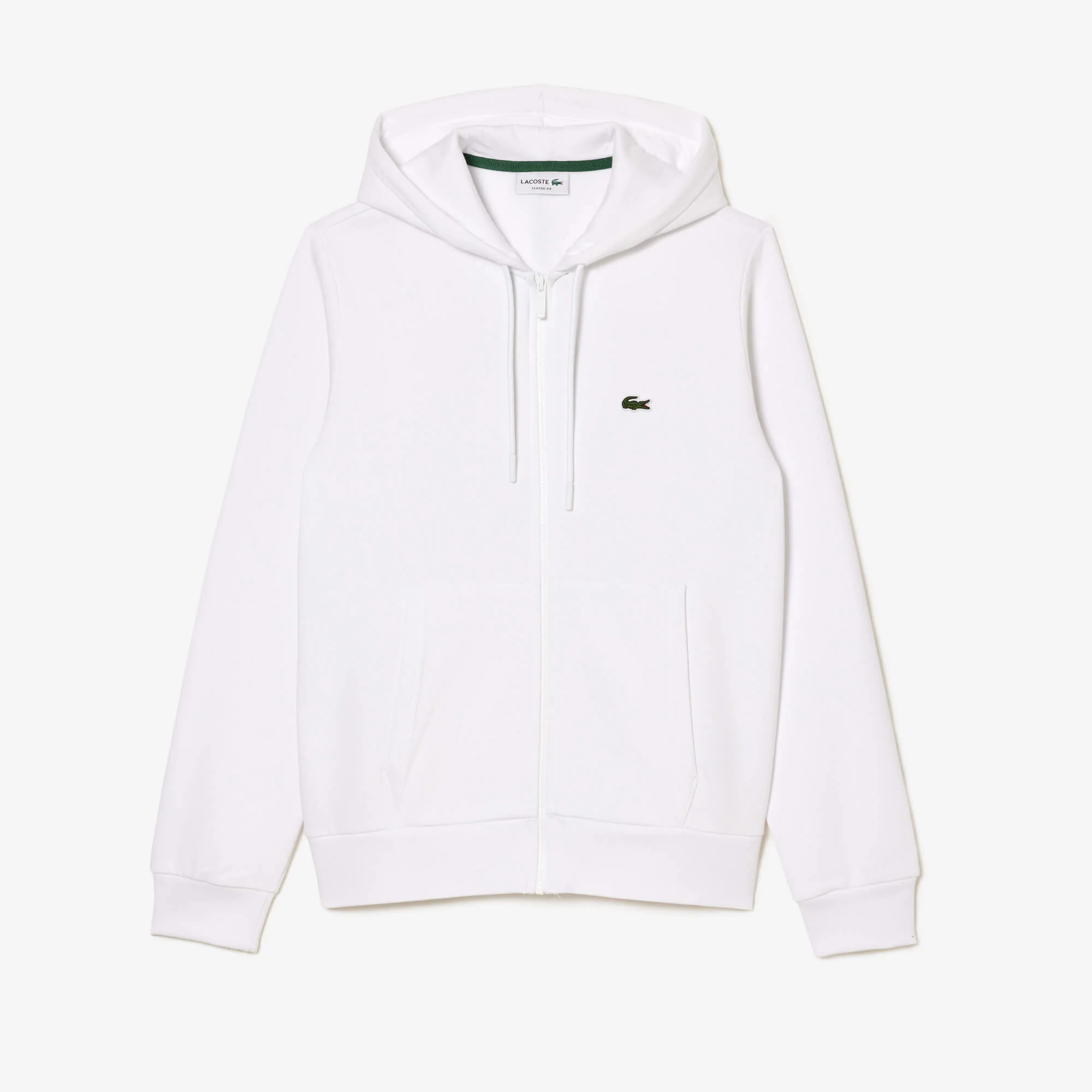 Lacoste Miesten Huppari, LACOSTE REGULAR FIT BRUSHED ZIPPERED Valkoinen - Image 3