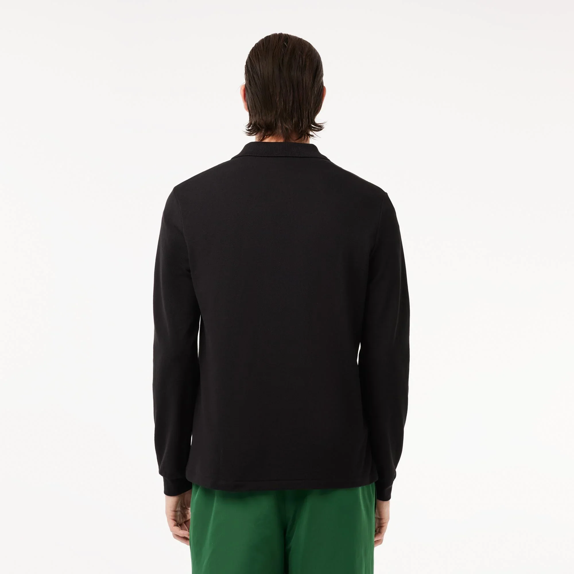 Lacoste Miesten Pikeepaita, LONG SLEEVED COTTON POLO Musta - Image 2
