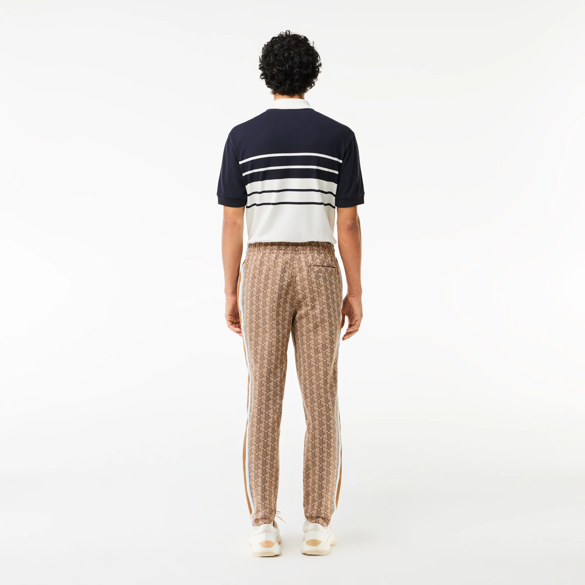Lacoste Miesten Verryttelyhousut, MONOGRAM TRACK PANT Ruskea Kuosillinen - Image 2