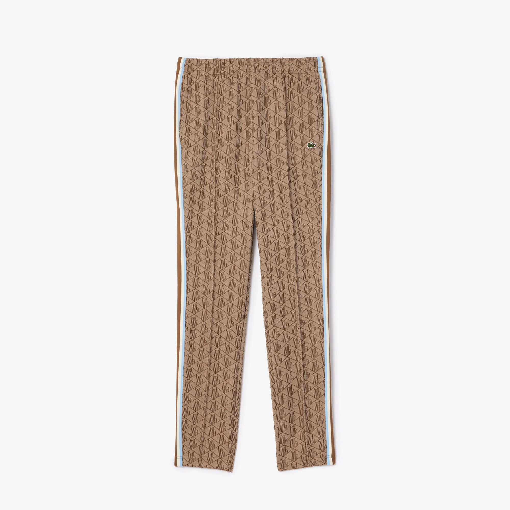 Lacoste Miesten Verryttelyhousut, MONOGRAM TRACK PANT Ruskea Kuosillinen - Image 3