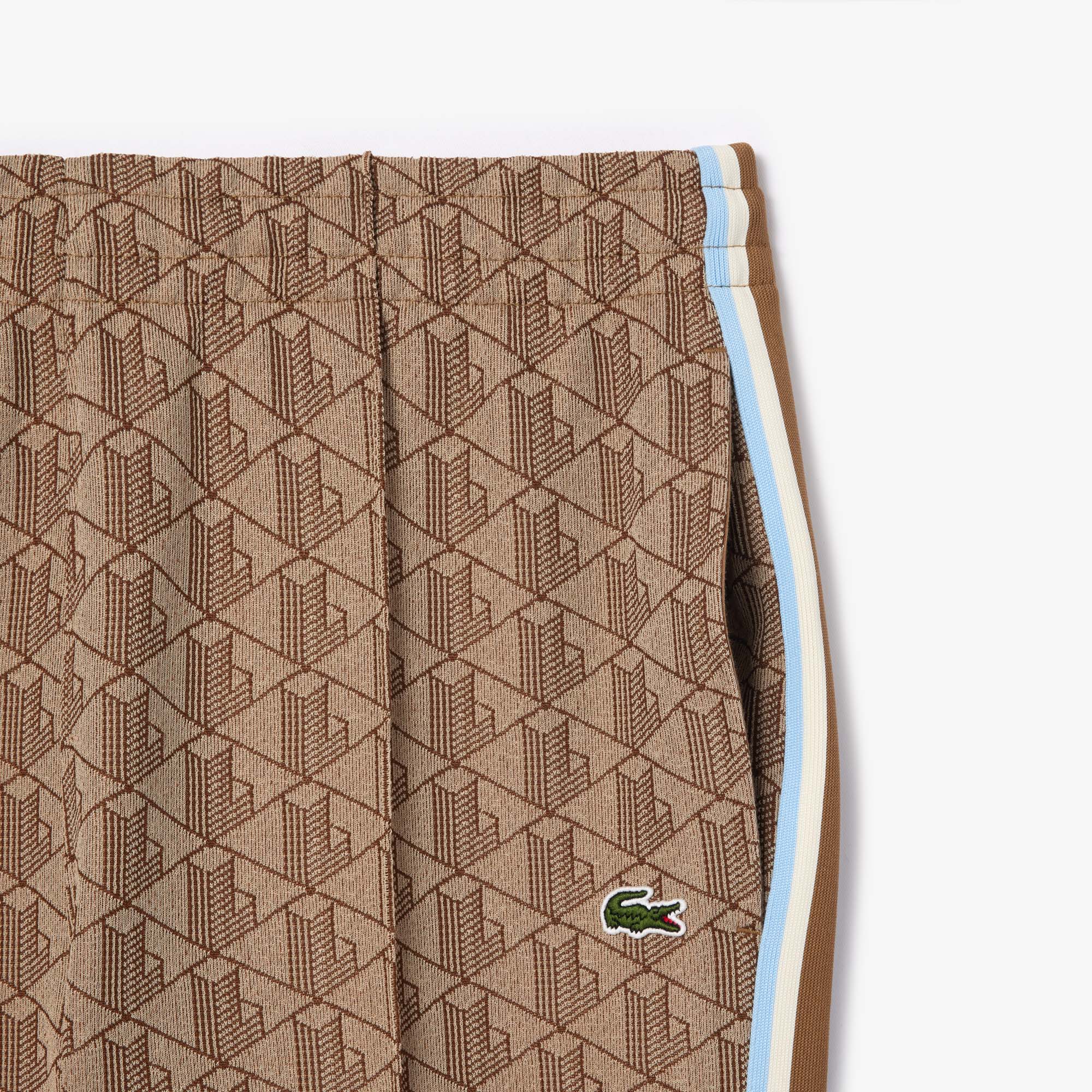 Lacoste Miesten Verryttelyhousut, MONOGRAM TRACK PANT Ruskea Kuosillinen - Image 4