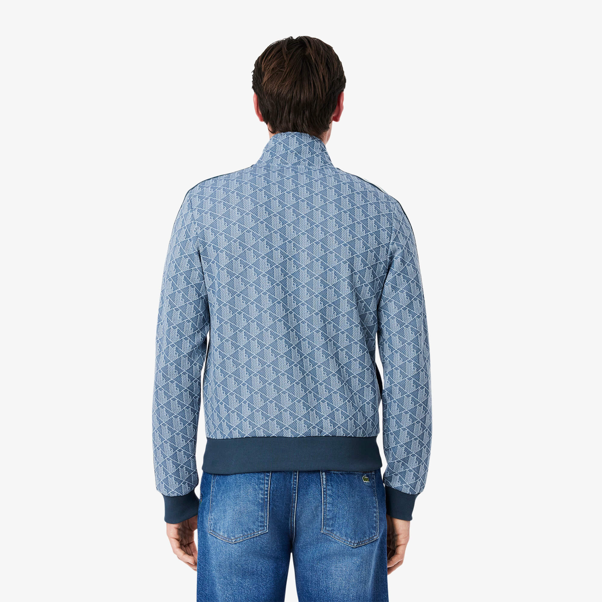 Lacoste Miesten Verryttelytakki, PARIS JACQUARD MONOGRAM ZIPPED Sininen Kuosi - Image 2