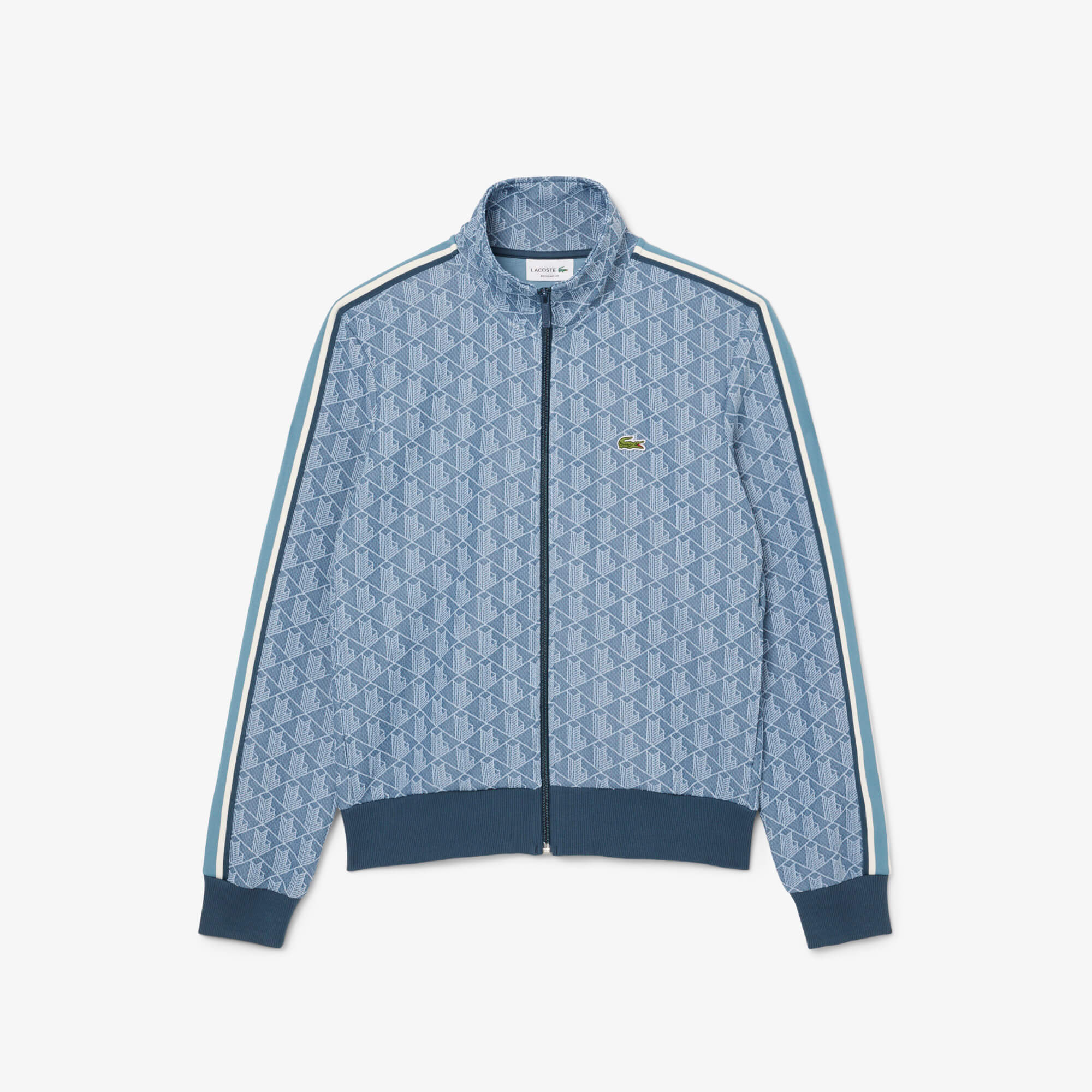 Lacoste Miesten Verryttelytakki, PARIS JACQUARD MONOGRAM ZIPPED Sininen Kuosi - Image 3