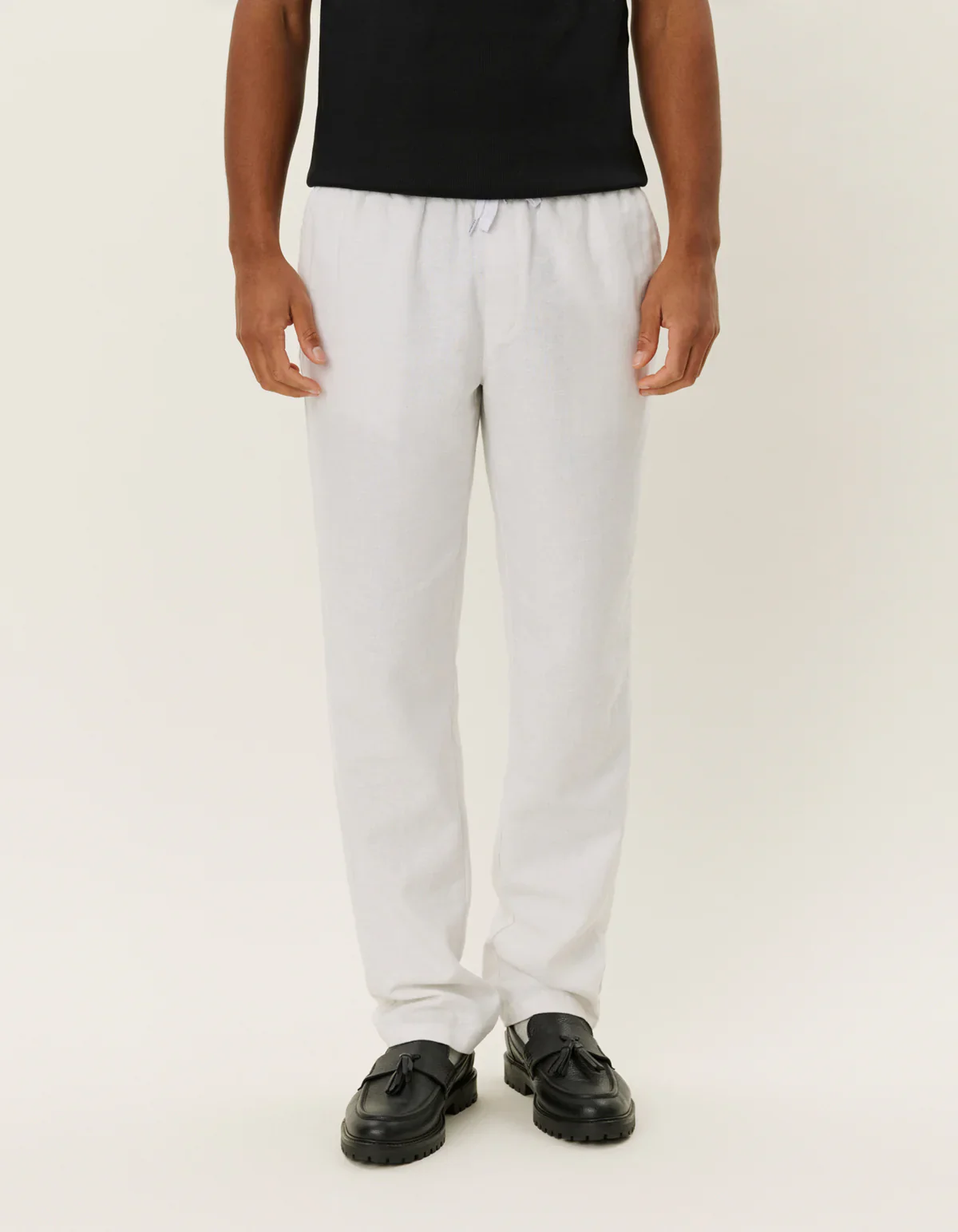 Les Deux miesten housut, PATRICK LINEN PANTS Valkoinen