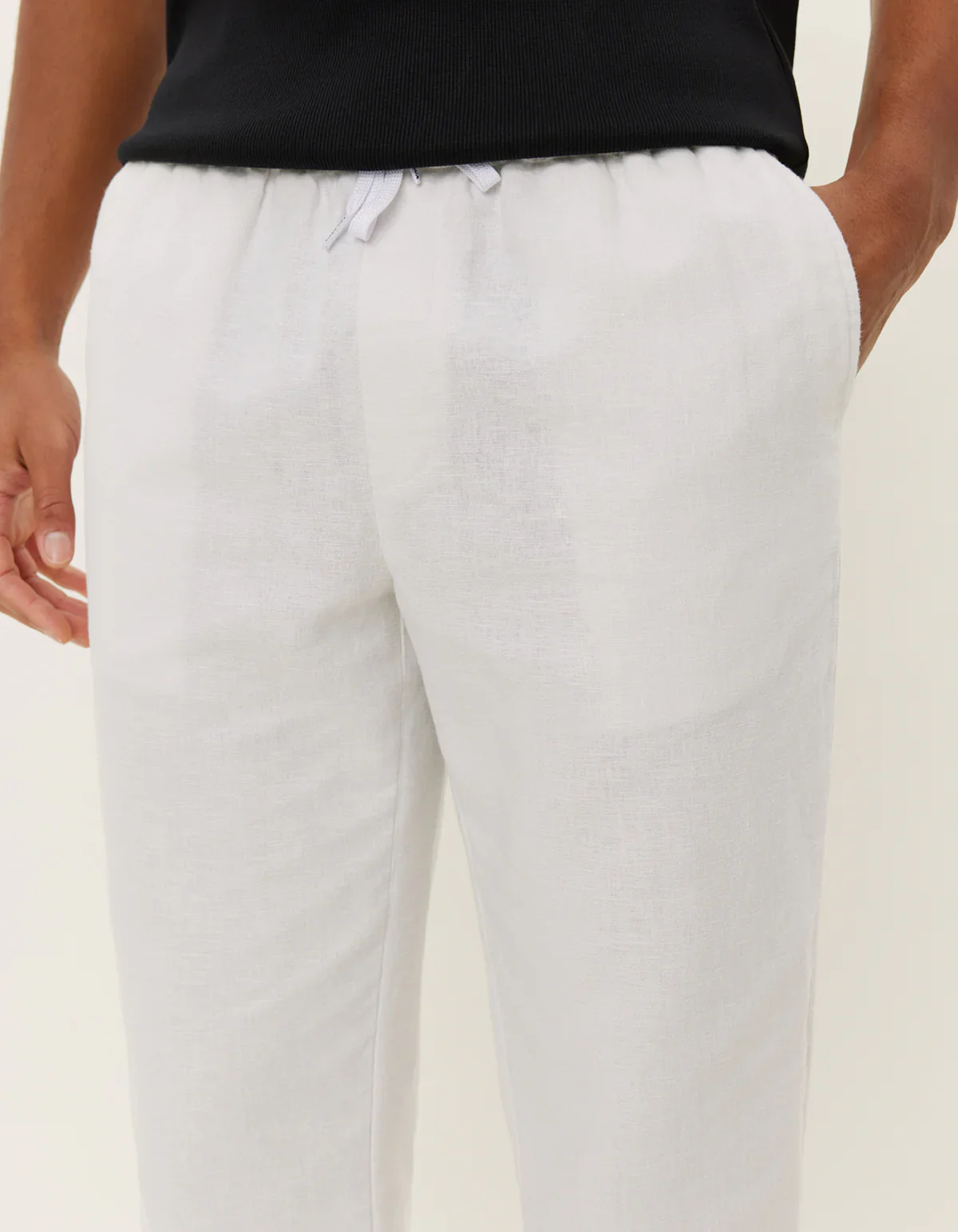 Les Deux miesten housut, PATRICK LINEN PANTS Valkoinen - Image 4
