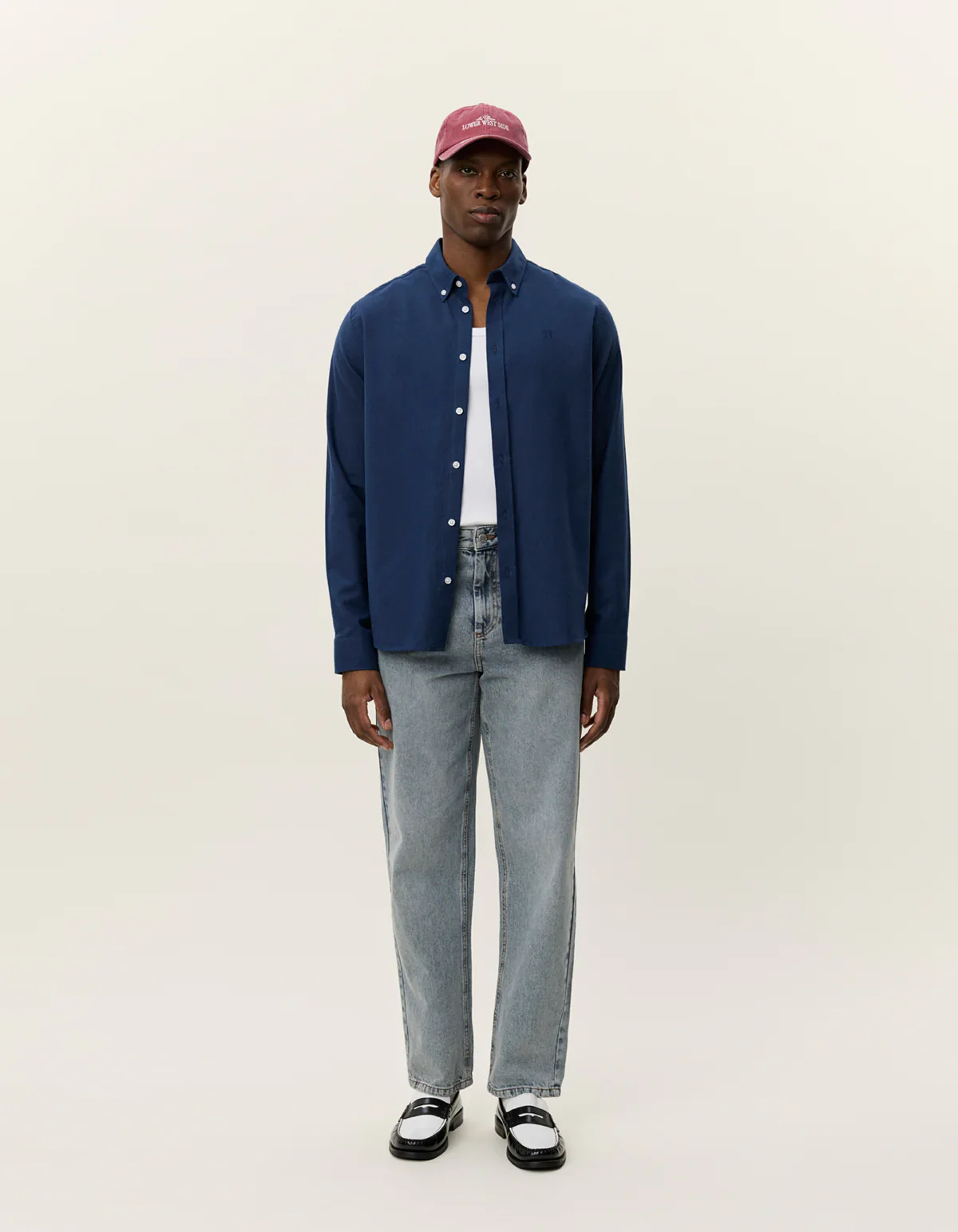 Les Deux miesten kauluspaita Desert Reg Shirt, tummansininen