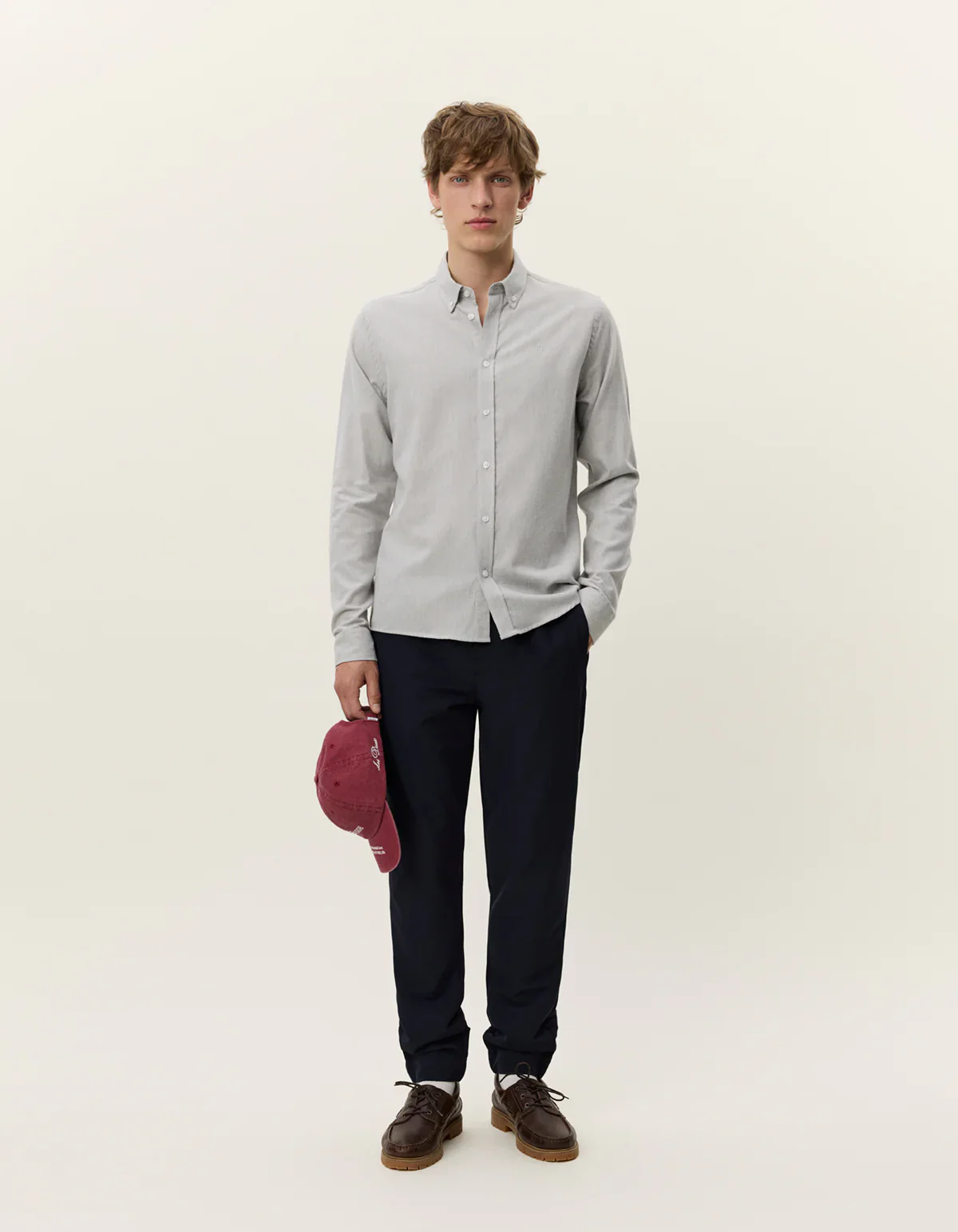 Les Deux miesten kauluspaita Desert Reg Shirt, vaaleanharmaa
