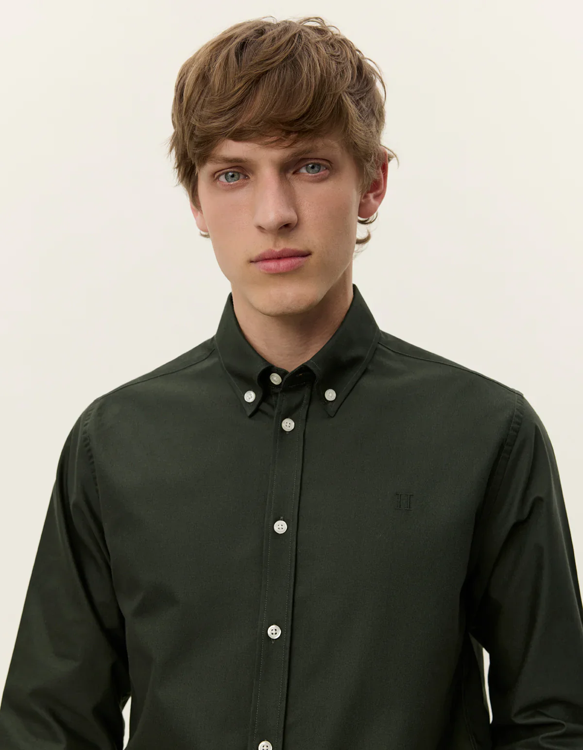 Les Deux miesten kauluspaita, KONRAD OXFORD SHIRT Tummanvihreä - Image 4