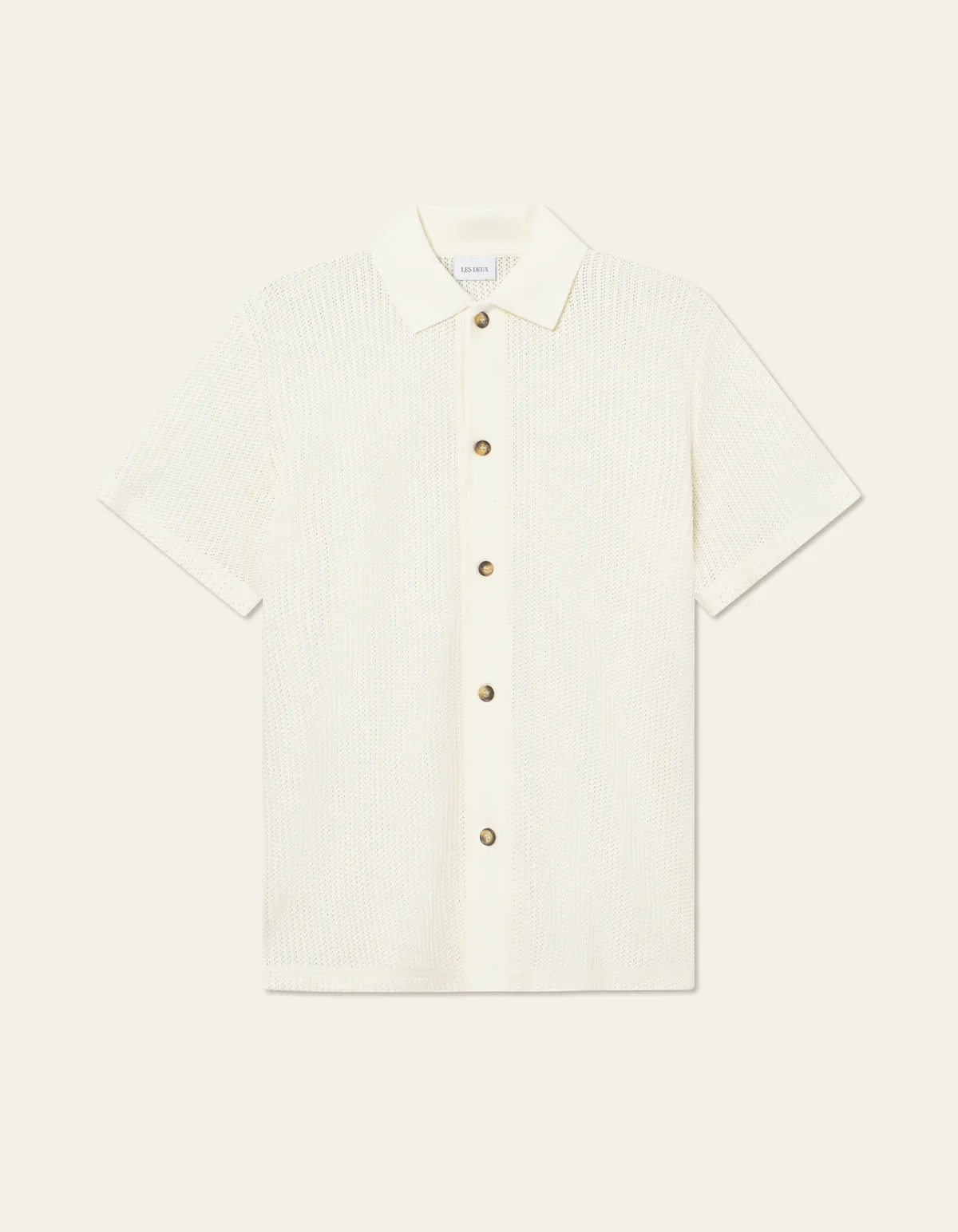 Les Deux miesten lyhythihainen kauluspaita, AXEL SS SHIRT Luonnonvalkoinen