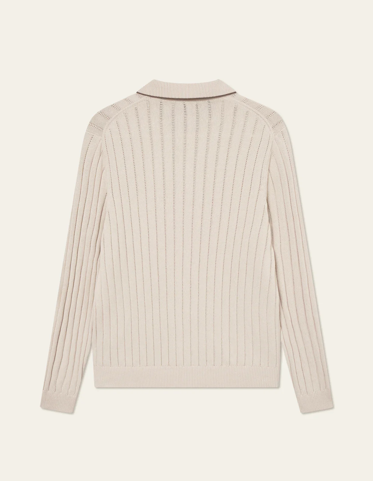 Les Deux miesten neulepusero, Bogart Rugby Polo Knit Beige - Image 2