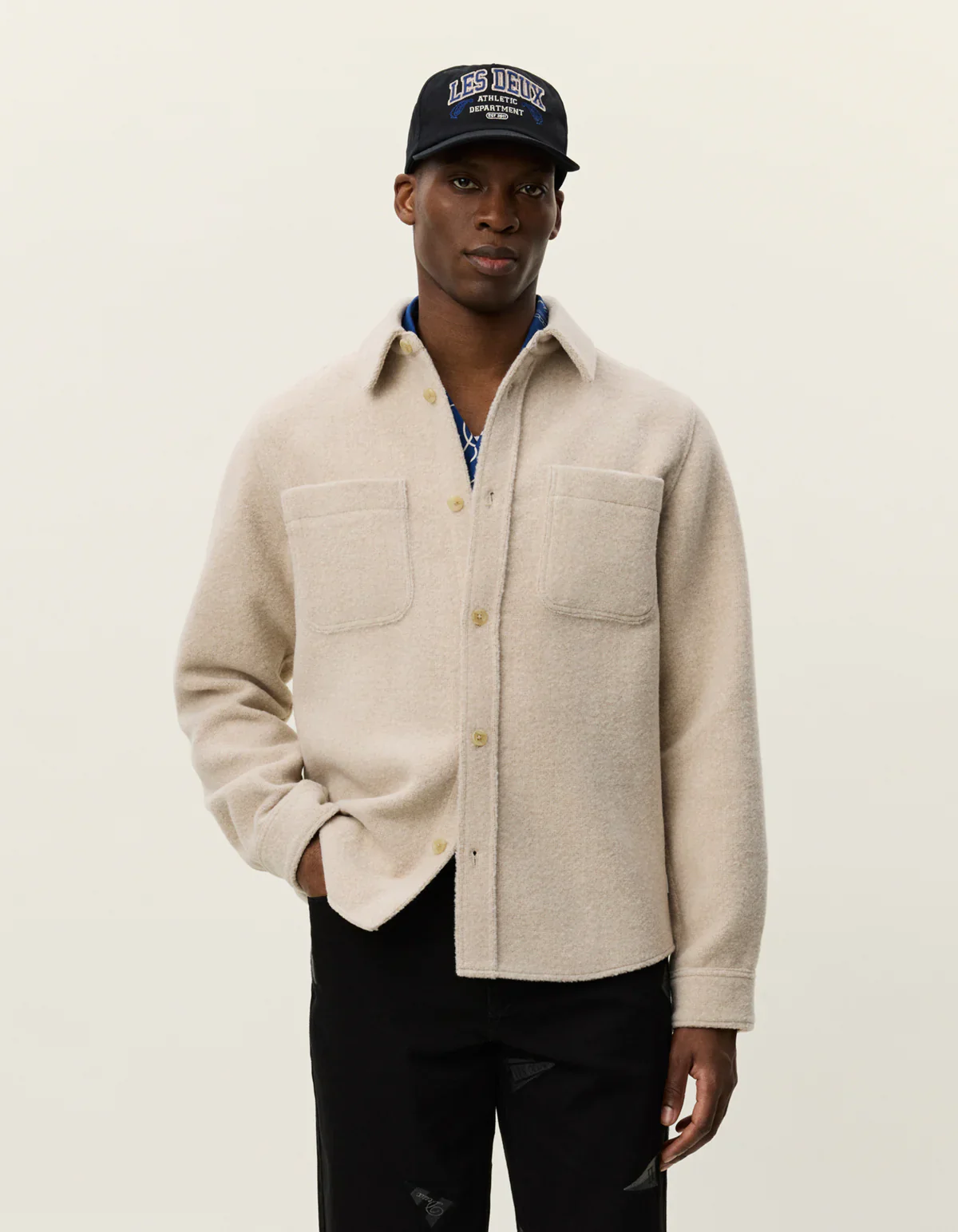 Les Deux miesten paitatakki, LENNON BOUCLE OVERSHIRT Luonnonvalkoinen - Image 4