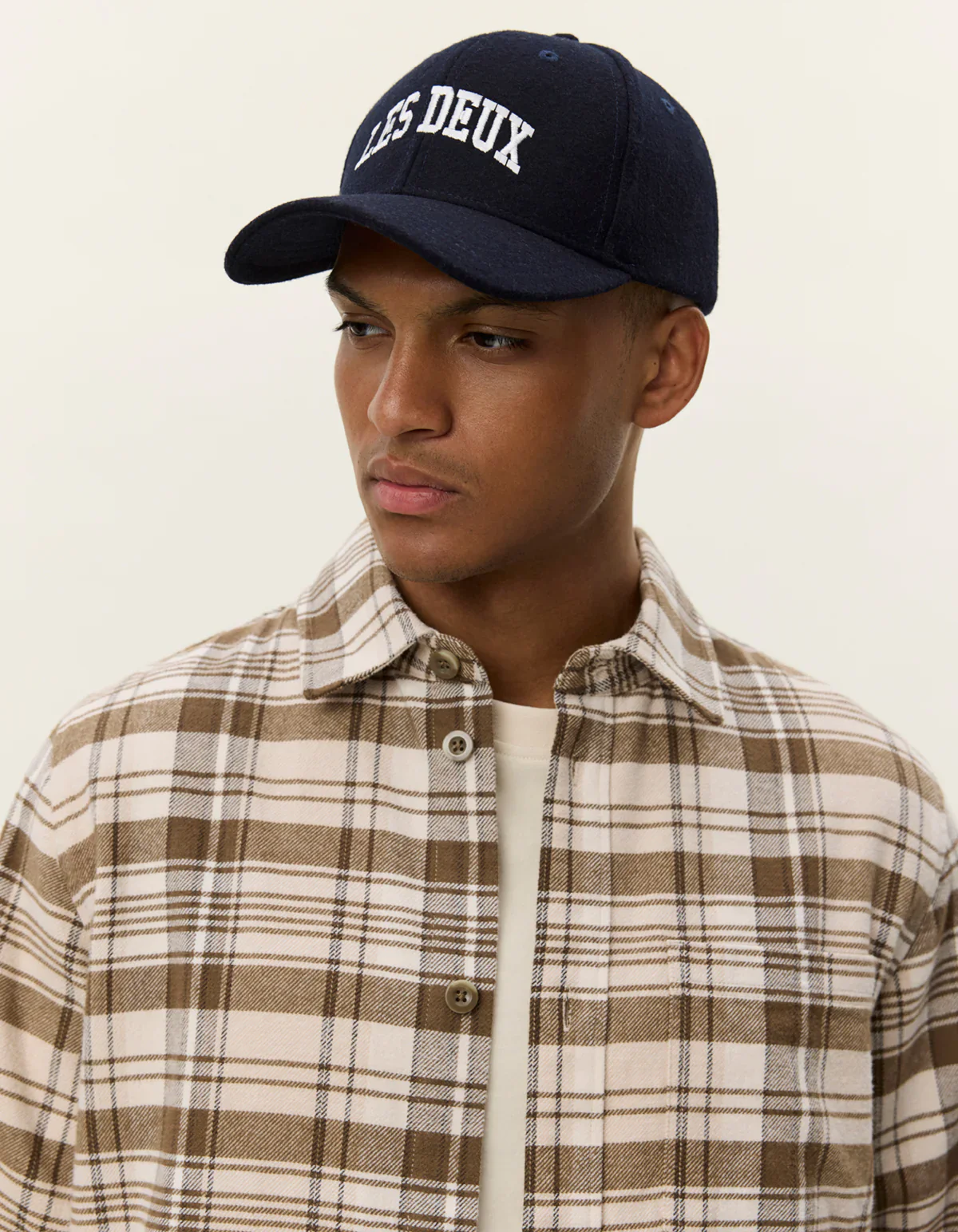 Les Deux miesten paitatakki, LENNON CHECK OVERSHIRT Ruskea Kuosillinen - Image 4