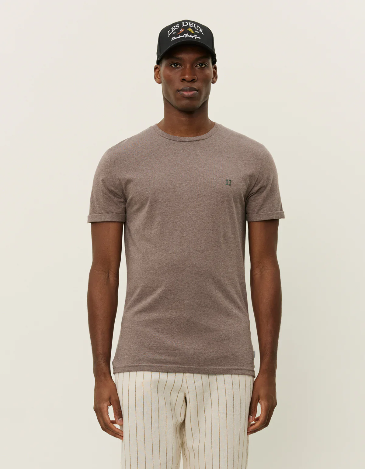 Les Deux miesten t-paita, NORREGAARD CONTRAST T-SHIRT Keskiruskea