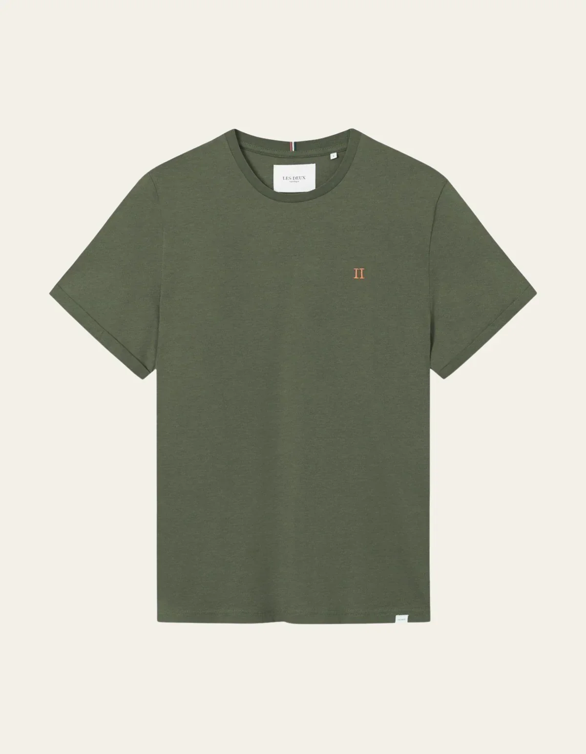 LES DEUX MIESTEN T-PAITA NORREGAARD T-SHIRT Armeijanvihreä
