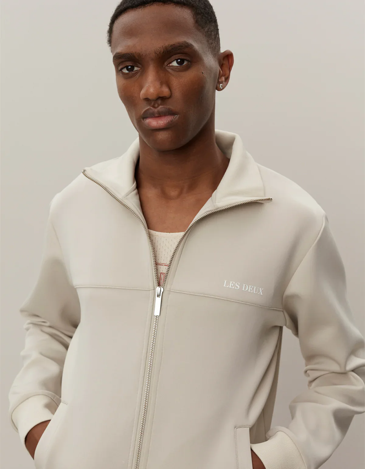 LES DEUX Miesten Takki BALLIER TRACK JACKET Beige - Image 3
